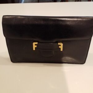 Navy Ferragamo Clutch